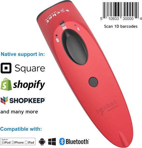 SOCKET Scan S700, 1D Barcode Scanners (Red & White) and Charging Docks in Saudi Arabia
