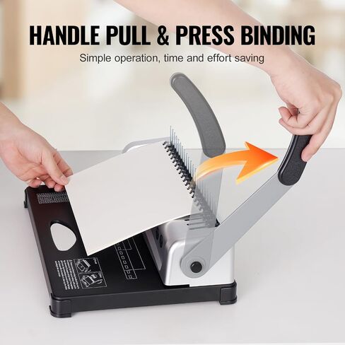 VEVOR Coil Spiral Binding Machine, Manual Book Maker with Electric Binding, 46-Holes Binding 500 Sheets Punch Binder, with 100pcs 5/16'' Coil Binding Spines, for Letter Size, A4, A5 in Saudi Arabia