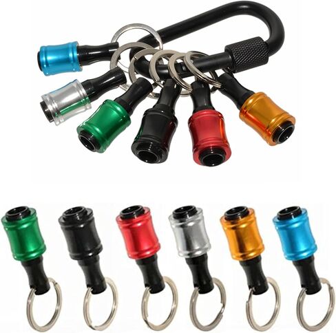 6Pcs Drill Bit Holder Key Chain - 1/4 inch Hex Shank Screwdriver Head Magnetic Ring, Drill Bit Organizer for Quick Release and Easy Change, Light Weight Impact Bit Holder in Saudi Arabia