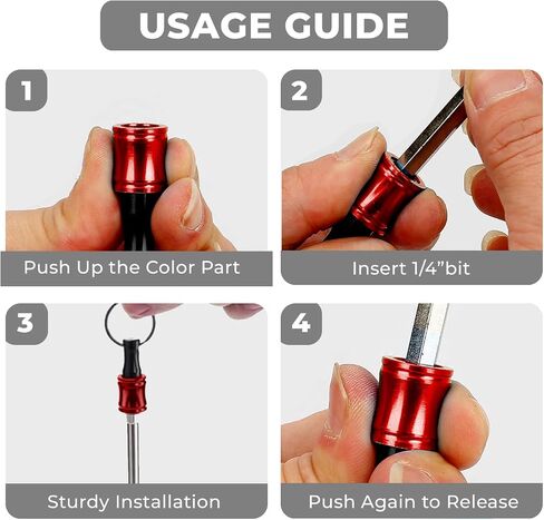 6Pcs Drill Bit Holder Key Chain - 1/4 inch Hex Shank Screwdriver Head Magnetic Ring, Drill Bit Organizer for Quick Release and Easy Change, Light Weight Impact Bit Holder in Saudi Arabia
