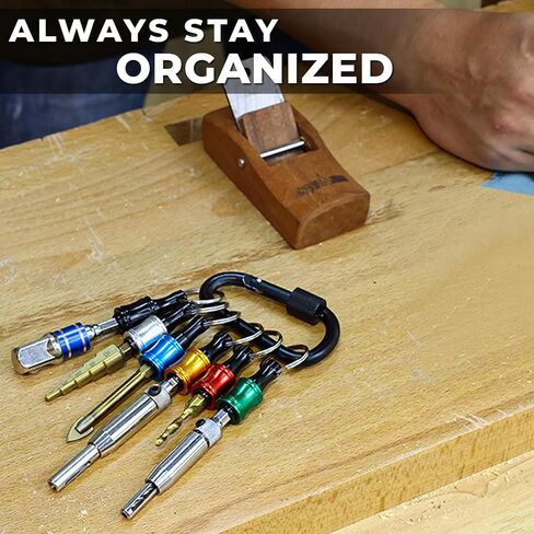 6Pcs Drill Bit Holder Key Chain - 1/4 inch Hex Shank Screwdriver Head Magnetic Ring, Drill Bit Organizer for Quick Release and Easy Change, Light Weight Impact Bit Holder in Saudi Arabia