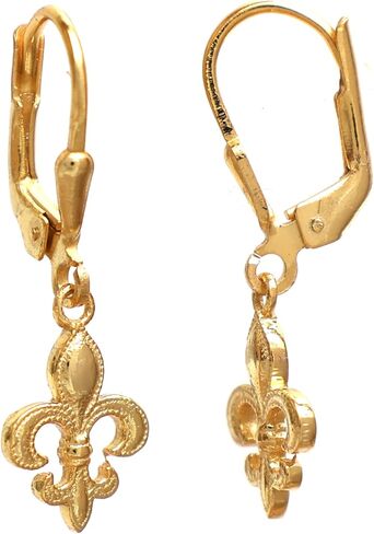 Silver Bullet Charm Leverback Earrings, 10 mm Charm Earrings, Dangle and Drop, 925 Silver, Gift for Her (Drop Length- 1 Inch) in Kuwait