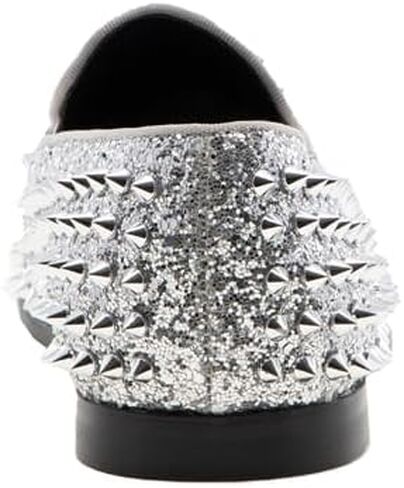 J75 Men's Luxor-3 Spiked Slip-on Loafer | All-Over Metallic Spikes | Ornaments and Glitter | Formal Smoking Slipper in Saudi Arabia