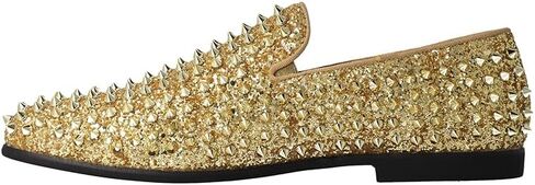 J75 Men's Luxor-3 Spiked Slip-on Loafer | All-Over Metallic Spikes | Ornaments and Glitter | Formal Smoking Slipper in Saudi Arabia