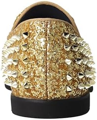 J75 Men's Luxor-3 Spiked Slip-on Loafer | All-Over Metallic Spikes | Ornaments and Glitter | Formal Smoking Slipper in Saudi Arabia
