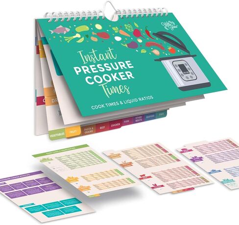 ورقة الغش لأوقات الطهي للطباخ المغناطيسي بالضغط الكهربائي (خط كبير) - مخطط مرجعي متوافق مع الوعاء الفوري وInstaPot + طريقة مثالية للبيض المسلوق، ونصائح وحيل الطبخ in Kuwait