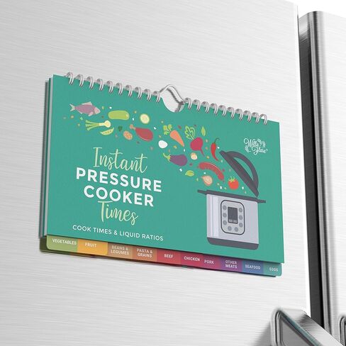 ورقة الغش لأوقات الطهي للطباخ المغناطيسي بالضغط الكهربائي (خط كبير) - مخطط مرجعي متوافق مع الوعاء الفوري وInstaPot + طريقة مثالية للبيض المسلوق، ونصائح وحيل الطبخ in Kuwait