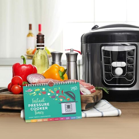 ورقة الغش لأوقات الطهي للطباخ المغناطيسي بالضغط الكهربائي (خط كبير) - مخطط مرجعي متوافق مع الوعاء الفوري وInstaPot + طريقة مثالية للبيض المسلوق، ونصائح وحيل الطبخ in Kuwait