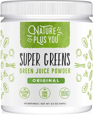 Super Greens Powder Organic Blend: Non-GMO Supplement, includes Spirulina, Alfalfa, Spinach, Probiotics, Fiber and Digestive Enzymes, No Artificial Sweeteners, 30 Servings in Saudi Arabia