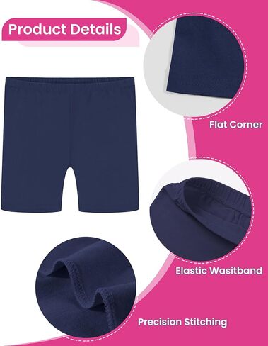 Auranso Girls Bike Shorts Cartwheel Biker Under Dress Dance Shorts for Girls 5 Pack in Saudi Arabia