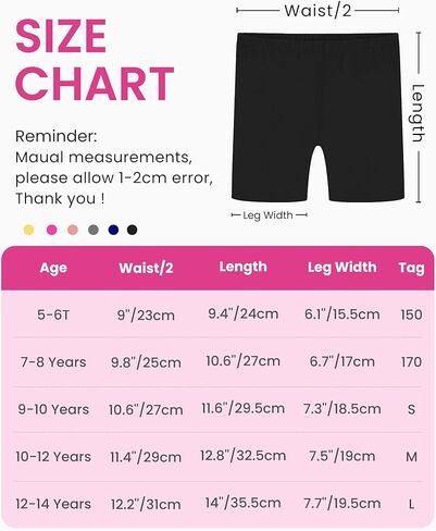 Auranso Girls Bike Shorts Cartwheel Biker Under Dress Dance Shorts for Girls 5 Pack in Saudi Arabia
