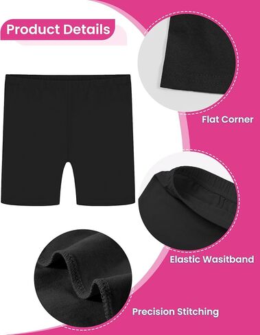 Auranso Girls Bike Shorts Cartwheel Biker Under Dress Dance Shorts for Girls 5 Pack in Saudi Arabia