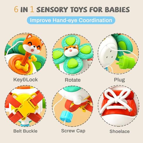6 in 1 Busy Cube Activity Montessori Toys for 18M+ Toddlers Learning Toys Boys Girls Baby Sensory Interactive Toys Birthday Gift in Saudi Arabia