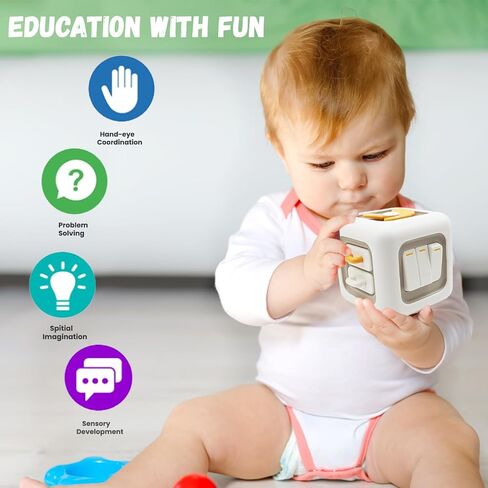 6 in 1 Busy Cube Activity Montessori Toys for 18M+ Toddlers Learning Toys Boys Girls Baby Sensory Interactive Toys Birthday Gift in Saudi Arabia