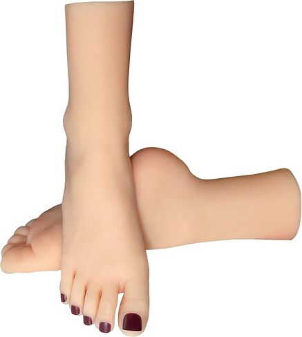 زوج واحد من أقدام النماذج الأنثوية الواقعية من السيليكون بنفس حجم الحجم الفعلي، يستخدم لعرض الملحقات، وحوامل العرض للأحذية، ورسومات الأعمال الفنية، والمجوهرات، وما إلى ذلك (أحمر) in Kuwait