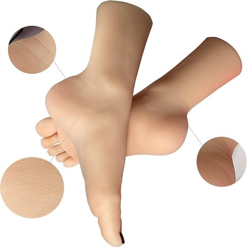 زوج واحد من أقدام النماذج الأنثوية الواقعية من السيليكون بنفس حجم الحجم الفعلي، يستخدم لعرض الملحقات، وحوامل العرض للأحذية، ورسومات الأعمال الفنية، والمجوهرات، وما إلى ذلك (أحمر) in Kuwait