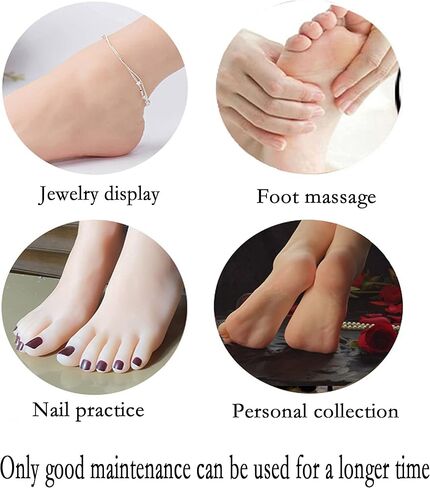 زوج واحد من أقدام النماذج الأنثوية الواقعية من السيليكون بنفس حجم الحجم الفعلي، يستخدم لعرض الملحقات، وحوامل العرض للأحذية، ورسومات الأعمال الفنية، والمجوهرات، وما إلى ذلك (أحمر) in Kuwait