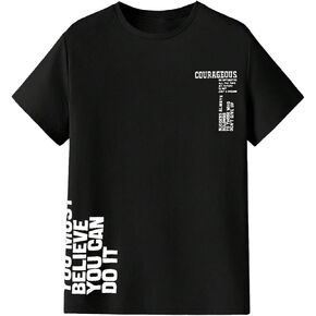 Verdusa Men's Letter Graphic T Shirt Crewneck Short Sleeve Tee Shirt Casual Top in Kuwait