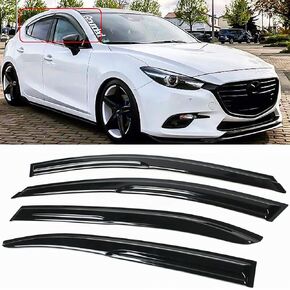 FITS 2014-2018 Mazda 3 JDM 3D Wavy Mugen Style Window Visor RAIN Guard DEFECLTOR in Saudi Arabia