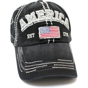 Vintage America EST. 1776 Flag Embroidery Baseball Hat in Saudi Arabia