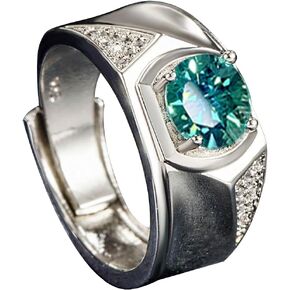 925 Sterling Silver Emerald Ring for Men and Women, Green Vintage Silver Birthstone diamond Emerald ring for Anniversary Engagement Statement Promise Birthday Presents in Saudi Arabia
