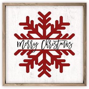 لافتة خشبية ريفية على شكل ندفة الثلج لعيد الميلاد المجيد مقاس 12 × 12 (يتضمن الإطار) in Kuwait