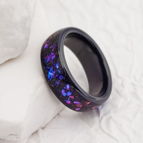 Orion Nebula Opal Galaxy Fragment Inlay RFID Smart Ring سيراميك إيبوكسي ID T5577/IC CUID(GEN2) شريحة قابلة لإعادة الكتابة 125 كيلو هرتز/13.56 ميجا هرتز، قفل التحكم في الوصول، حلقة بطاقات المفاتيح in Kuwait