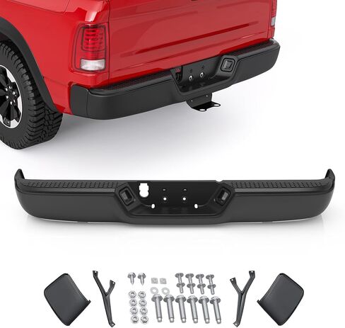 MOSTPLUS Chrome Rear Bumper Assembly Compatible for 09-18 Dodge Ram 1500/10-12 Ram 2500 3500 no Parking Sensor Holes Complete Back Step Bumpers in Saudi Arabia