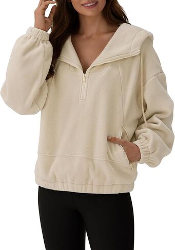 ZAFUL Womens Fleece sherpa 2025 Coats with Pockets Oversize Trendy Fuzzy Hooded pullover for Winter in Saudi Arabia