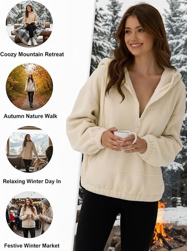 ZAFUL Womens Fleece sherpa 2025 Coats with Pockets Oversize Trendy Fuzzy Hooded pullover for Winter in Saudi Arabia