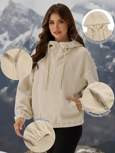 ZAFUL Womens Fleece sherpa 2025 Coats with Pockets Oversize Trendy Fuzzy Hooded pullover for Winter in Saudi Arabia