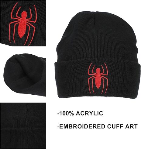 Spider-Man Spiderman Logo Embroidery Standard Cuff Acrylic Knit Beanie Cuff Beanie in Saudi Arabia