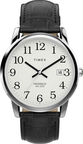 Timex Men's Easy Reader 35mm Watch - Black Strap White Dial Silver-Tone Case in Saudi Arabia