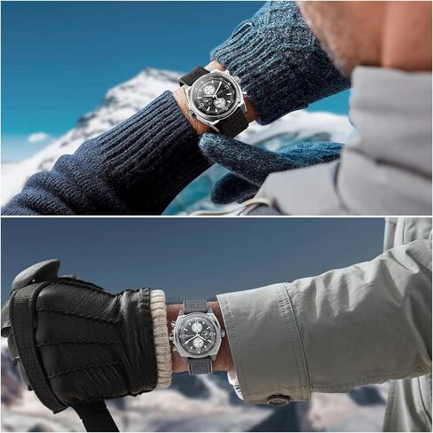 Men's Military Tactical Titanium Watch 44.5mm, Solar-Powered, Sapphire Field Quartz Wrist Watches, Chronograph, 150bar, Day, Alarm, Super Luminous in Saudi Arabia