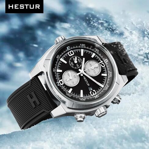 Men's Military Tactical Titanium Watch 44.5mm, Solar-Powered, Sapphire Field Quartz Wrist Watches, Chronograph, 150bar, Day, Alarm, Super Luminous in Saudi Arabia