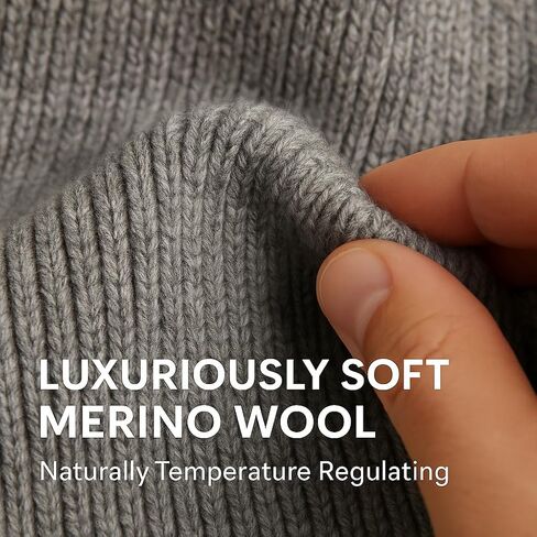 Oversized L/XL/XXL Merino Wool Beanie Hat for Men Big Head Cuffed Watch Cap Warm Soft Knit Winter Hat in Saudi Arabia