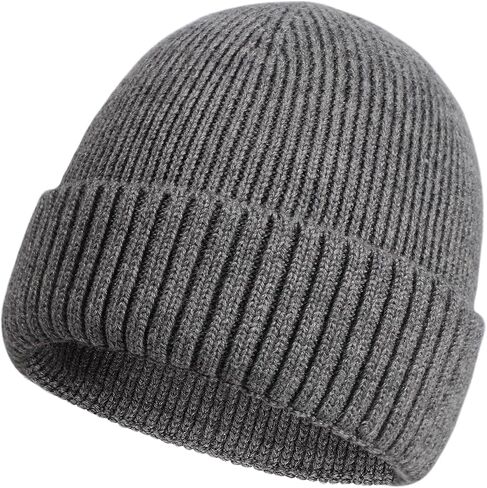 Oversized L/XL/XXL Merino Wool Beanie Hat for Men Big Head Cuffed Watch Cap Warm Soft Knit Winter Hat in Saudi Arabia