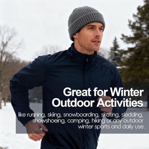 Oversized L/XL/XXL Merino Wool Beanie Hat for Men Big Head Cuffed Watch Cap Warm Soft Knit Winter Hat in Saudi Arabia