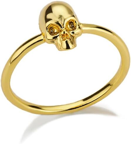 Punk Skull Head Knuckle Rings for Women Men Fashion Stackable Joint Tiny Finger Band Statement Biker Skeleton Thumb Halloween Ring Gothic Style Cocktail Party Personalized Jewelry in Saudi Arabia