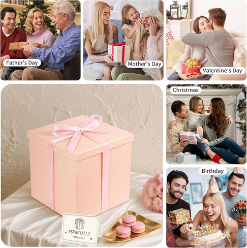 صندوق هدايا، علب هدايا سوداء مقاس 9 × 9 × 9 بوصات مع أغطية للهدايا، صندوق هدايا عيد ميلاد مربع مع شريط وبطاقة لحفلات الزفاف، وحفلات استقبال المولود الجديد، ووصيفة العروس، وعيد الميلاد، والذكرى السنوية in Kuwait