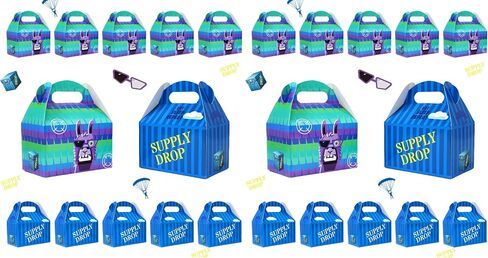 Video Game Llama Goodie Bags, 16 Pcs Treat Boxes Cookie Gable Boxes with Handle Party Boxes for Battle Gamers Birthday Party Supplies Decorations Favors(5.9 x 3.5 x 3.6 Inch) in Saudi Arabia