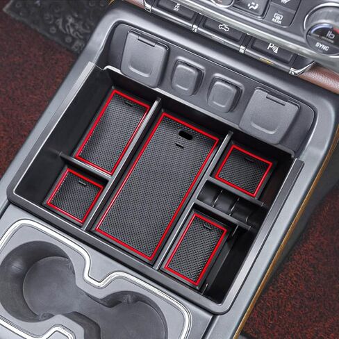 TACOBRO Full Center Console Organizer Compatible with 2014-2018 Sierra 1500 /Silverado 1500 Accessories 2015-2019 Silverado/Sierra 2500 3500HD Compartment Cover Insert Tray Storage, Blue in Kuwait