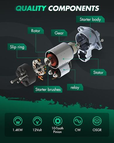 SCITOO Starter Compatible 17785N SND0165 for Dodge for Ram for Pickups 1999 2000 2001 3.9L 5.2L 1999 2000 2001 2002 2003 5.9L 2002 2003 3.7L 4.7L for Ram Vans 1999 00 01 02 03 3.9L 5.2L 5.9L Starters in Saudi Arabia