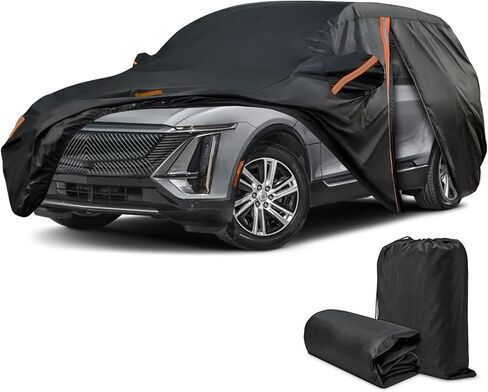 غطاء سيارة لسيارة Cadillac Lyriq 2022-2025، غطاء سيارة كامل لسيارات الدفع الرباعي مقاوم للماء في جميع الأحوال الجوية، حماية من الغبار والثلج والأشعة فوق البنفسجية في الهواء الطلق، مناسب بشكل مخصص مع سحاب باب السائق in Saudi Arabia