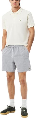 Lacoste Men's Striped Seersucker Swim Trunks in Saudi Arabia