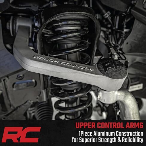 أذرع تحكم علوية من الألومنيوم مزورة من Rough Country لسيارة Ford F-150 (2021-2025) - ترقية OE، عبوتان، فضي in Saudi Arabia