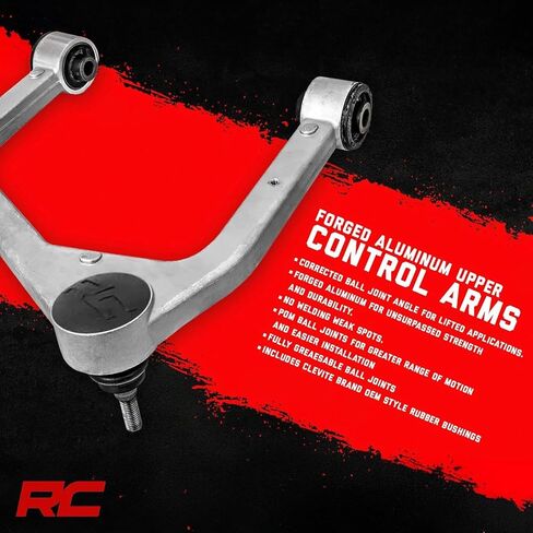 أذرع تحكم علوية من الألومنيوم مزورة من Rough Country لسيارة Ford F-150 (2021-2025) - ترقية OE، عبوتان، فضي in Saudi Arabia