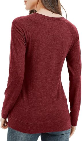 Women Long Sleeves Shirt with Built Sewn in Bra Loose Fit Tank Top Casual Padded Trendy Blouse Tunic Pullover in Kuwait