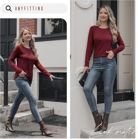 Women Long Sleeves Shirt with Built Sewn in Bra Loose Fit Tank Top Casual Padded Trendy Blouse Tunic Pullover in Kuwait