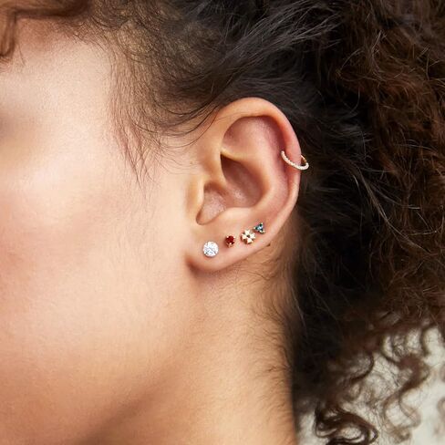 Imitation Diamond Moissanite Stud Earrings: 0.6-4ct 18K White Gold Plated 925 Sterling Silver Post Cartilage Earrings - Hypoallergenic Earrings for Women Men Sensitive Ears Piercing Studs in Saudi Arabia
